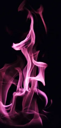 This live wallpaper features a stunning close up of swirling pink smoke against a black background in abstract claymation style