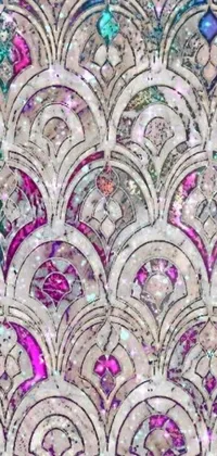 This phone live wallpaper features a beautifully intricate pattern of mosaic tiles inspired by the art nouveau style