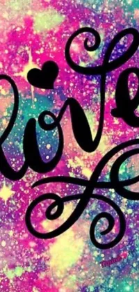 Add some dynamic flair to your phone with this colorful live wallpaper! Featuring graffiti-style letters spelling out "love" against a vibrant galaxy background, this design is sure to catch the eye