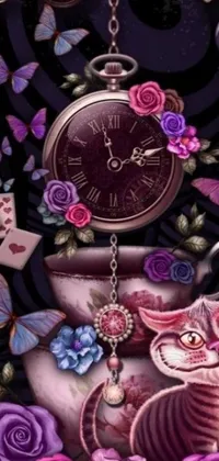 Pink Purple Watch Live Wallpaper