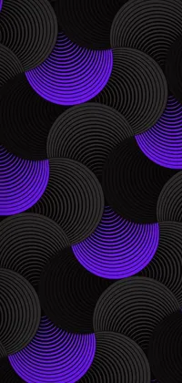 Elevate your phone screen with this striking black and purple circle wallpaper