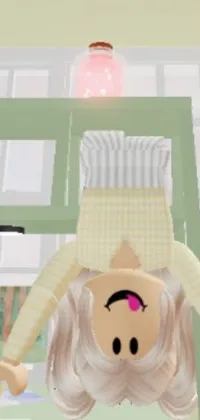 Get a mesmerizing phone live wallpaper featuring an animated scene of a person hanging upside down on a bed