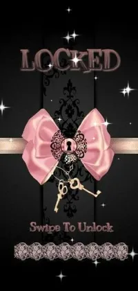 Looking for an edgy, yet feminine live wallpaper to decorate your smartphone screen? Look no further than this stunning design! Featuring a black background with a beautiful pink bow and skeleton, this wallpaper is sure to add a touch of intrigue and style to your phone's home screen