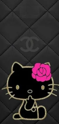 Get ready to personalize your phone with this trendy live wallpaper featuring Hello Kitty! The design is currently hot on CG Society and boasts a romantic yet modern vibe with a black gold color scheme