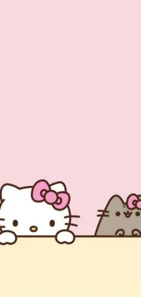 This live phone wallpaper features two adorable cats sitting next to each other