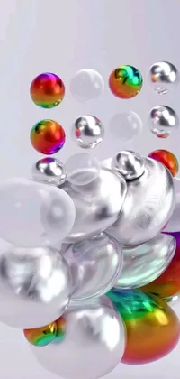 This phone live wallpaper is sure to catch your eye! Featuring colorful balloons in a stunning display, the image has been created with cutting-edge raytracing technology