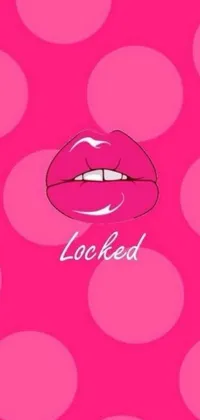 This live wallpaper showcases a close-up shot of seductive pink lips, set against a feminine pink background