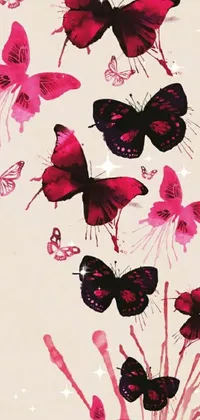 Pink Butterfly Live Wallpaper  Vuitton Inspired - free download