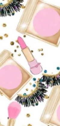 Add some sparkle to your phone with this stunning phone live wallpaper featuring makeup brushes