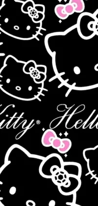 This live phone wallpaper boasts a charming hello kitty motif
