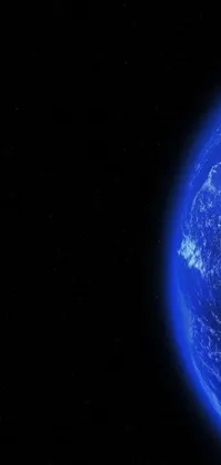 This phone live wallpaper showcases a mesmerizing image of the earth photographed from space, rendering it in stunning digital detail