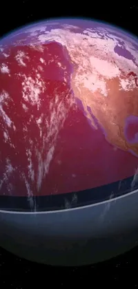 This live wallpaper depicts a stunning digital rendering of the Earth taken from space