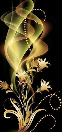 Looking for an elegant and sophisticated phone wallpaper? Look no further than this golden flower live wallpaper