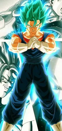 This lively phone wallpaper features two anime characters, Goku and Vegeta, from the popular series Dragon Ball