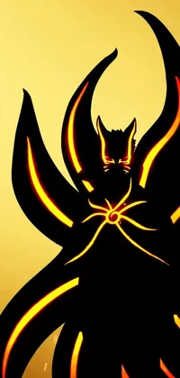 Intensify the look of your phone with this stunning black and yellow demon live wallpaper