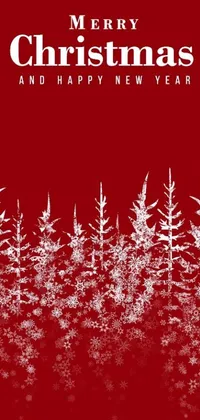 Decorate your phone with a festive live wallpaper featuring a red and white Christmas card with snowflakes