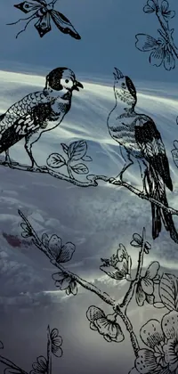 Plant Bird Painting Live Wallpaper