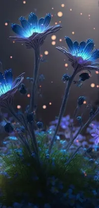 Plant Blue Flower Live Wallpaper