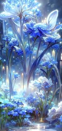 Plant Blue Flower Live Wallpaper