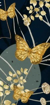 The gold butterfly live wallpaper for your phone is a breathtaking design that showcases the beauty of nature