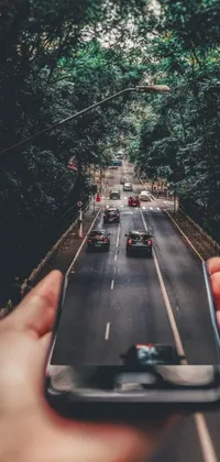 Experience a breathtaking live wallpaper depicting a hand holding a sleek smartphone