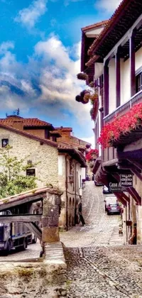 Transform your phone with a captivating live wallpaper featuring an old-fashioned European town