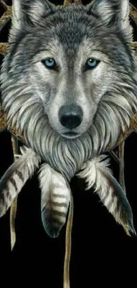 This phone live wallpaper features a striking black background adorned with a bold drawing of a wolf that will give your device's display a wild and untamed look
