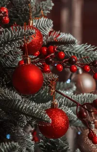 Plant Christmas Ornament Light Live Wallpaper