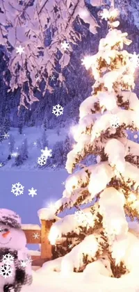 Plant Christmas Tree Snow Live Wallpaper