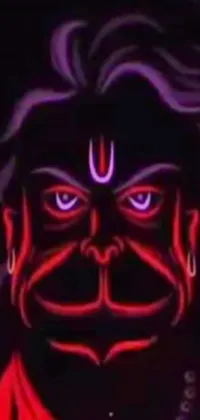 This phone live wallpaper features a dark vector art design of a demon with a red glow eye