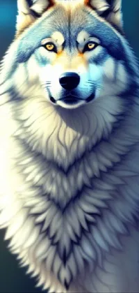 This striking phone live wallpaper features a close-up of a beautiful wolf, creating a stunning silver-eyed composition