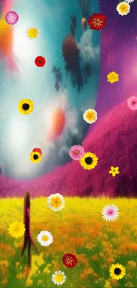 This stunning live wallpaper features an immersive digital art scene that is abstract and trippy