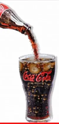 This live wallpaper depicts a digital rendering of a popular soda brand, Coca Cola
