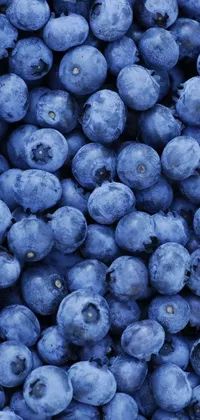 This stunning live wallpaper depicts a bunch of juicy blueberries, hyperdetailed for enhanced realism