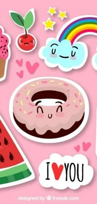 Get ready for a stunning and fun phone live wallpaper that will brighten up your device! Featuring a charming collection of stickers that say "I love you," along with captivating vector art