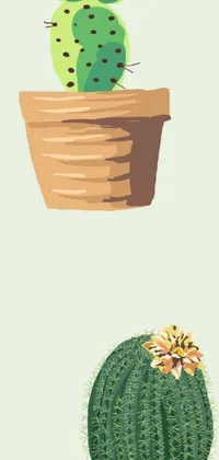 This live phone wallpaper features potted plants including cacti and flowers that appear to be levitating in the air from a scene in Toy Story
