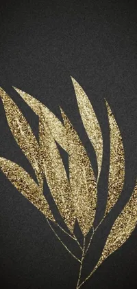 The Gold Leaf on Black phone live wallpaper is a stunning digital work of art that will add elegance to your mobile device