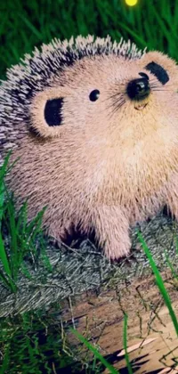 This phone live wallpaper showcases a delightful cartoon hedgehog, digitally created by a talented artist