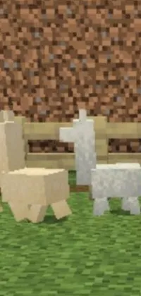 This phone live wallpaper features a charming sight of white sheep grazing on a lush green field