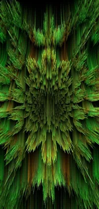 This dynamic phone live wallpaper features a captivating abstract design with green and brown swirling against a black background, all inspired by the fascinating world of Mandelbrot and abstract illusionism