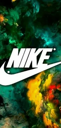Looking for a lively phone live wallpaper featuring the iconic Nike logo? Have a look at this vibrant design! The Nike swoosh symbol takes center stage set against a bold and colorful background that incorporates various designs like graffiti, Instagram-style filters