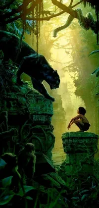 Enhance your phone's look with our incredible jungle movie poster live wallpaper featuring stunning 4K details inspired by Disney's Tarzan and the jungle environment