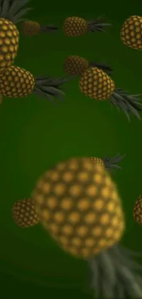 This live phone wallpaper is a stunning representation of tropical pineapples