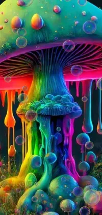 Lush Mushroom Field Live Wallpaper