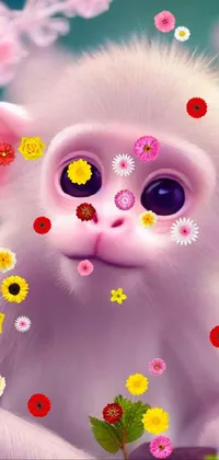 This charming live wallpaper for your phone showcases a delightful monkey perched on a tree branch