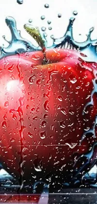 splashed Red Apple Live Wallpaper