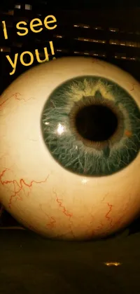 Intensify your phone screen with this intriguing live wallpaper featuring a giant eyeball with the words "i see you"