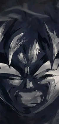 This live wallpaper features a digital painting in a Dragon Ball style, showing a person with a mask on who resembles Incredible Hulk, pulsating with dark power