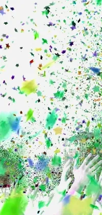 Get ready to take your Android phone to next level of excitement and fun with this action-packed live wallpaper filled with vibrant colors, a group of people and confetti flying through the air! The digital artwork features a style inspired by dynamic and bold lines, bright hues, and a distinctive close-up view