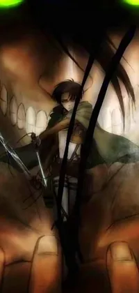 This dynamic live wallpaper depicts a striking image of a warrior wielding a sword